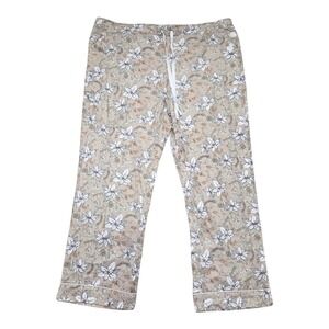 Duluth Trading Co Pajama Pants Womens XXL 2XL x 31 Beige Floral Lounge Sleepwear